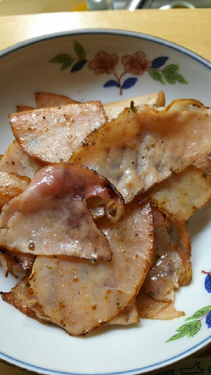 ロースハムのレモンペッパーステーキ レシピ 作り方 By しゅうくりいむ 楽天レシピ