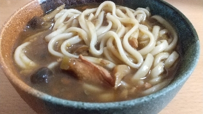 次の日のカレーで。和風カレーあんかけうどん。