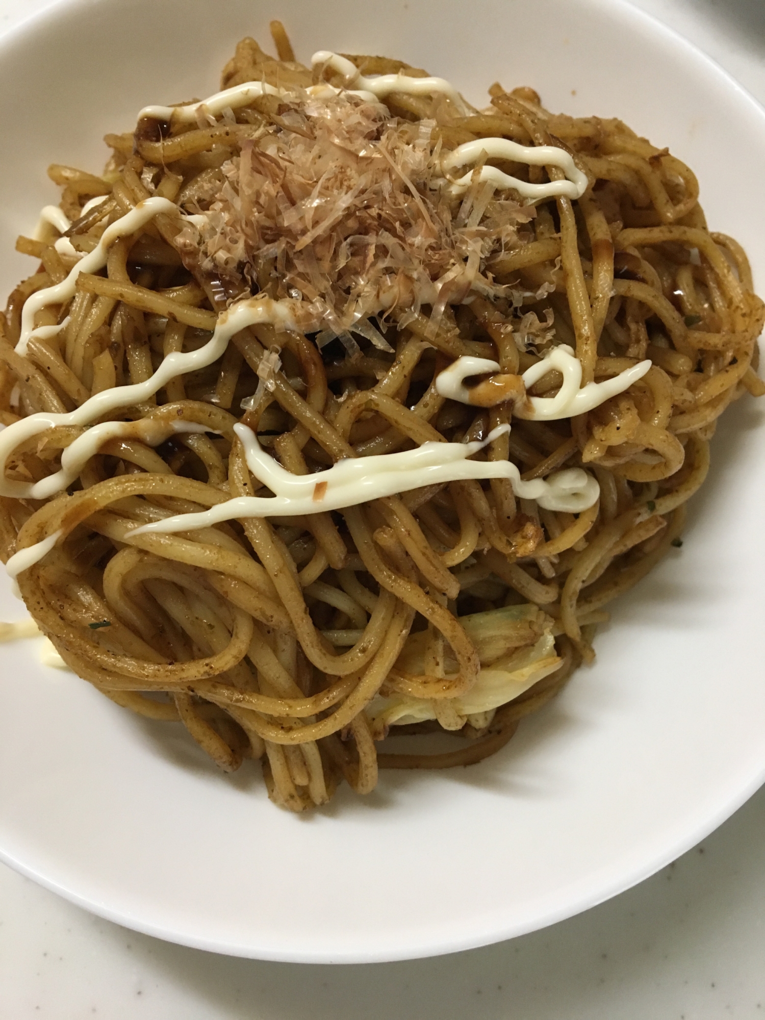 鰹節のせ(*^^*)ソース焼きそば☆