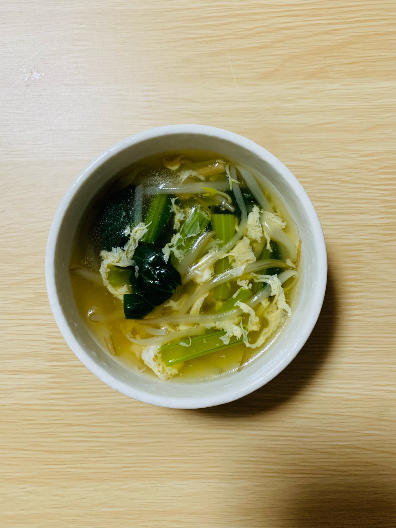 もやし♡小松菜・たまご中華スープ