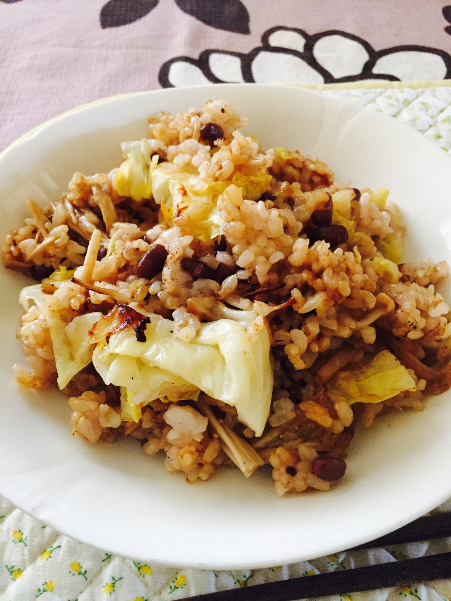 玄米ご飯の簡単チャーハン