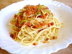 お土産で貰ったら　ちょっと贅沢に　からすみパスタ♪