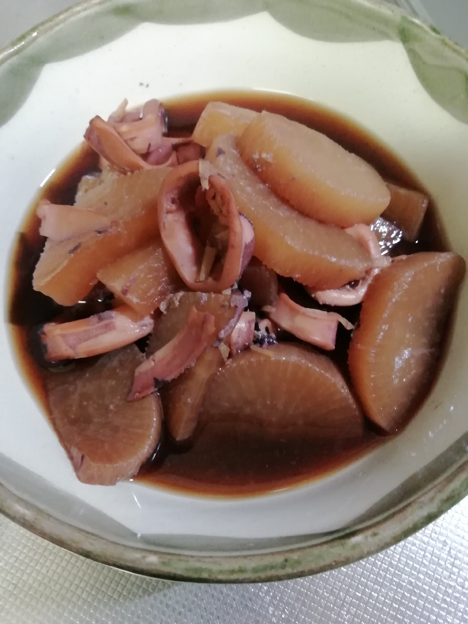 圧力鍋でいか柔らか*いか大根