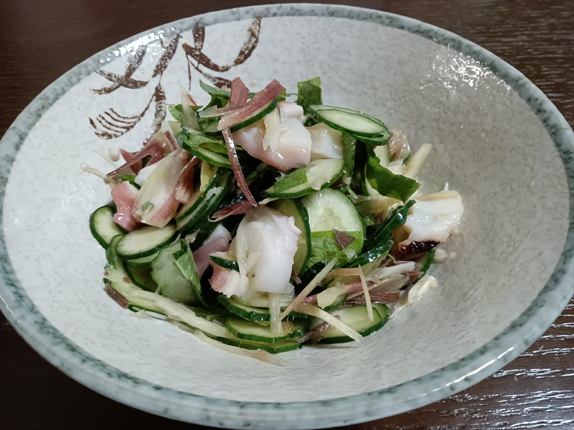 きゅうりとタコの香味和え