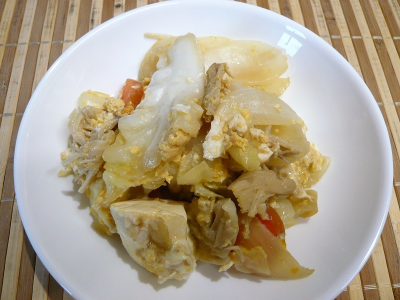 豆腐と卵の野菜炒め