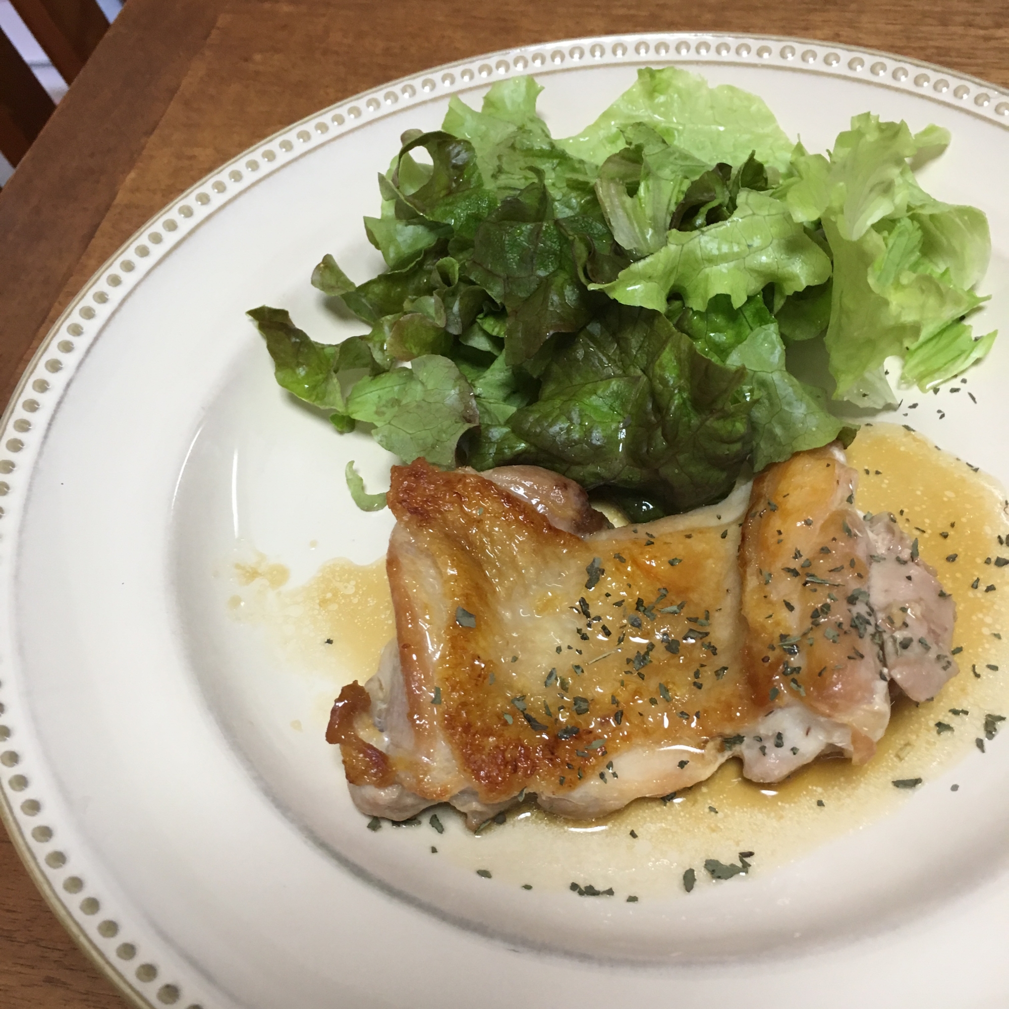 鶏ステーキ♡白ワインと麺つゆのソースで