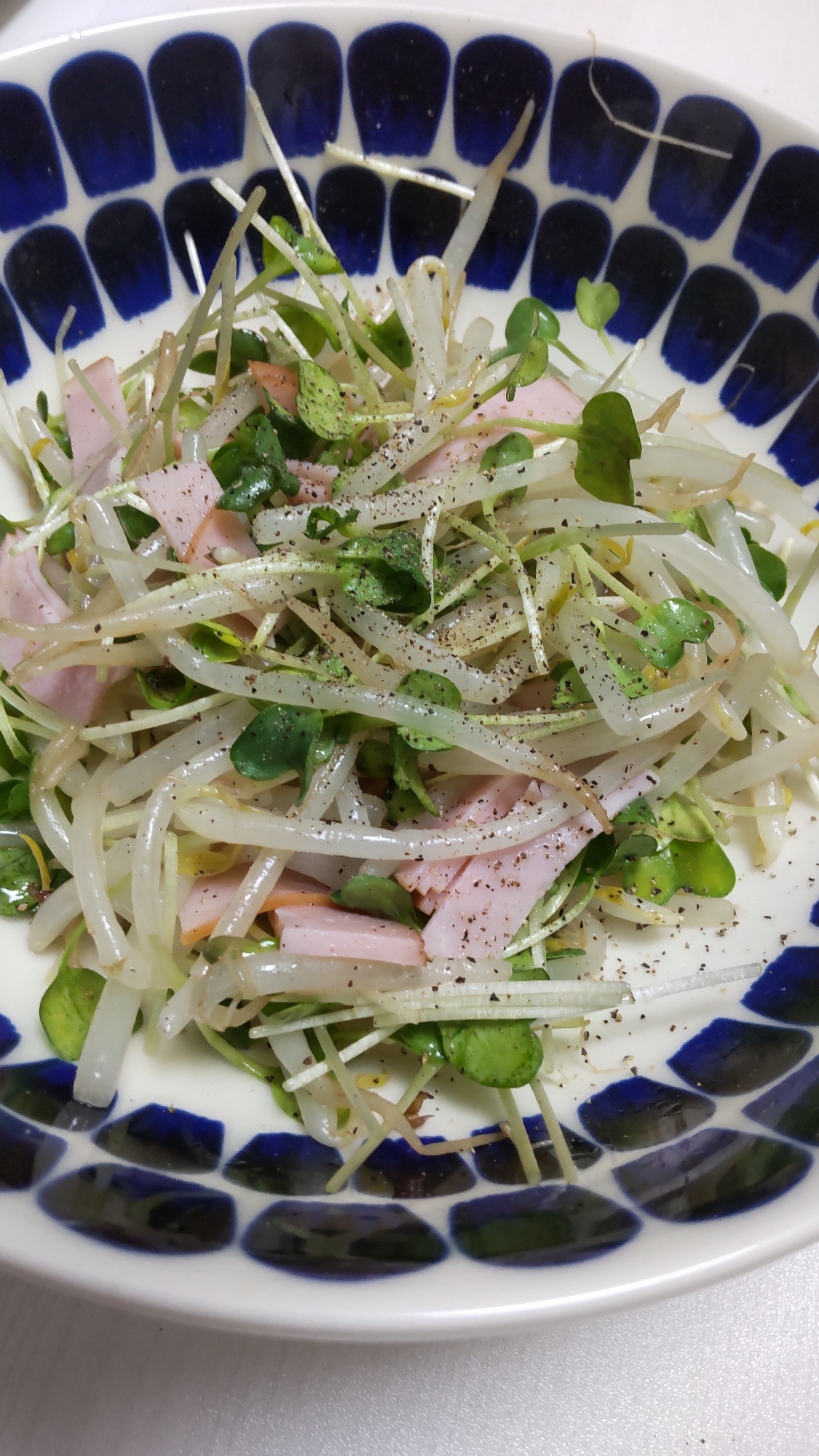 もやしとかいわれ大根とハムのナムル☆
