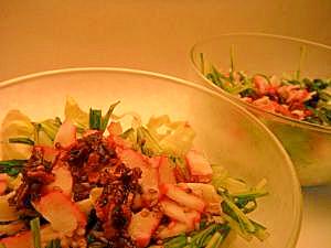 水菜とレタスのゴマだれサラダ