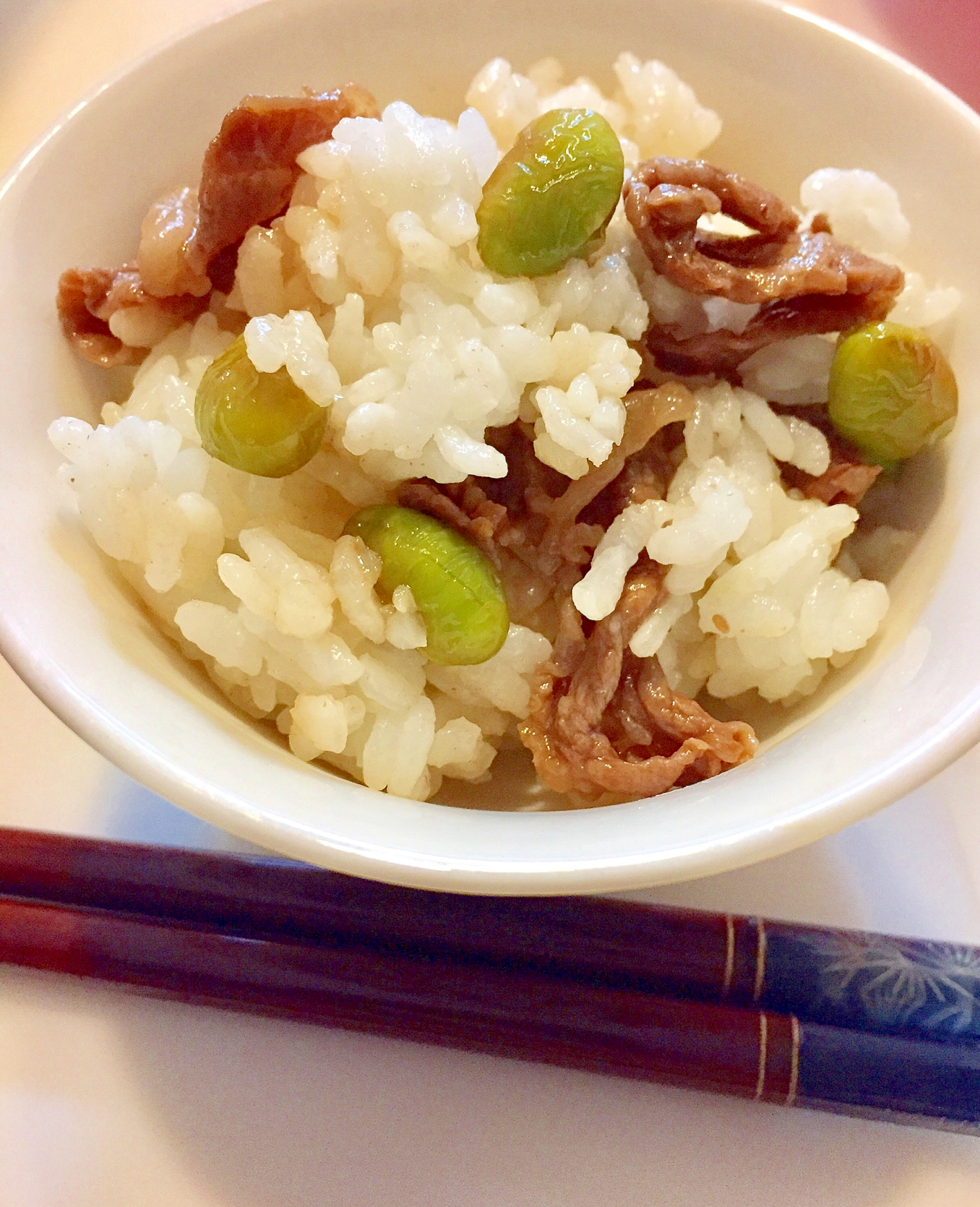 ▷▷牛肉と枝豆の混ぜご飯▷▷