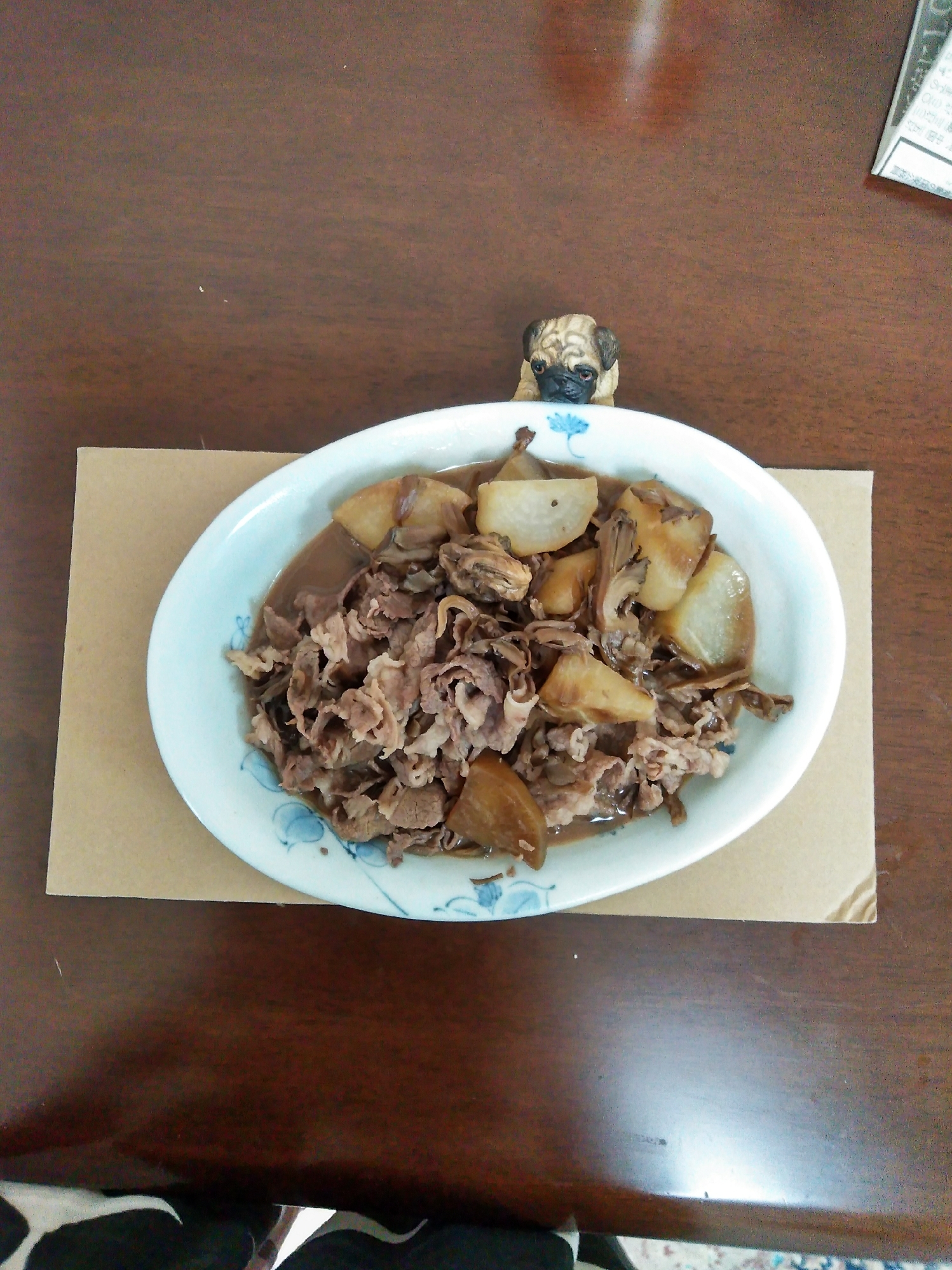 牛肉と豚肉の、簡単つゆ煮