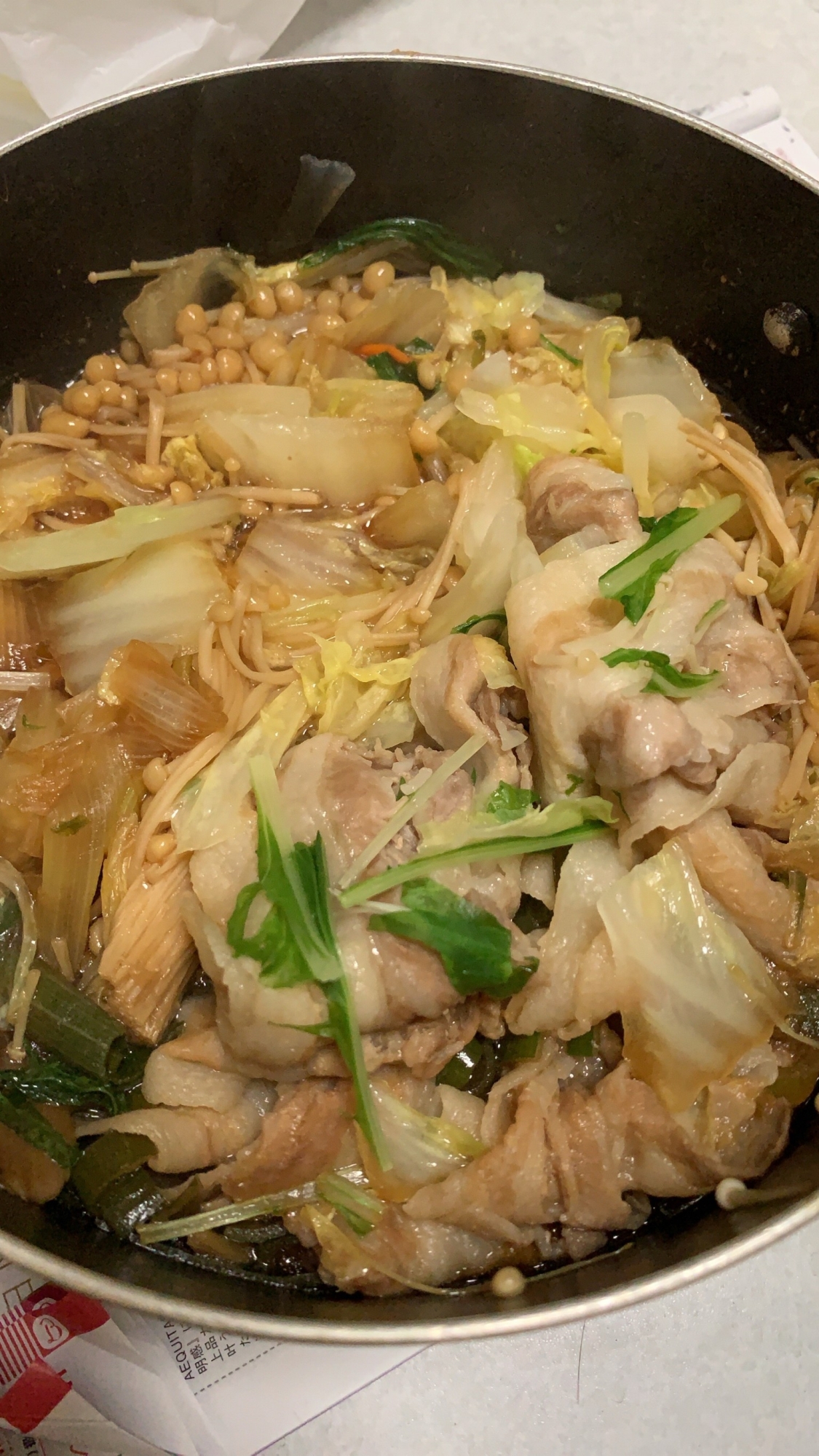 あっさり豚バラすき焼き