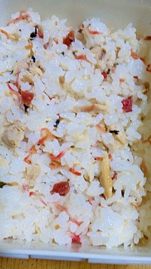 簡単!ツナと梅ちりめんの混ぜごはん