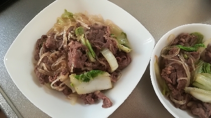 牛肉と野菜の春雨炒め　韓国風