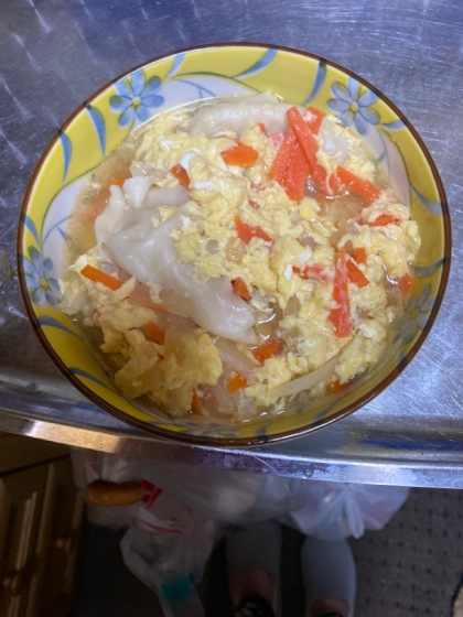 たまこ多めでスープが少なくなっちゃった
でも　美味しい。