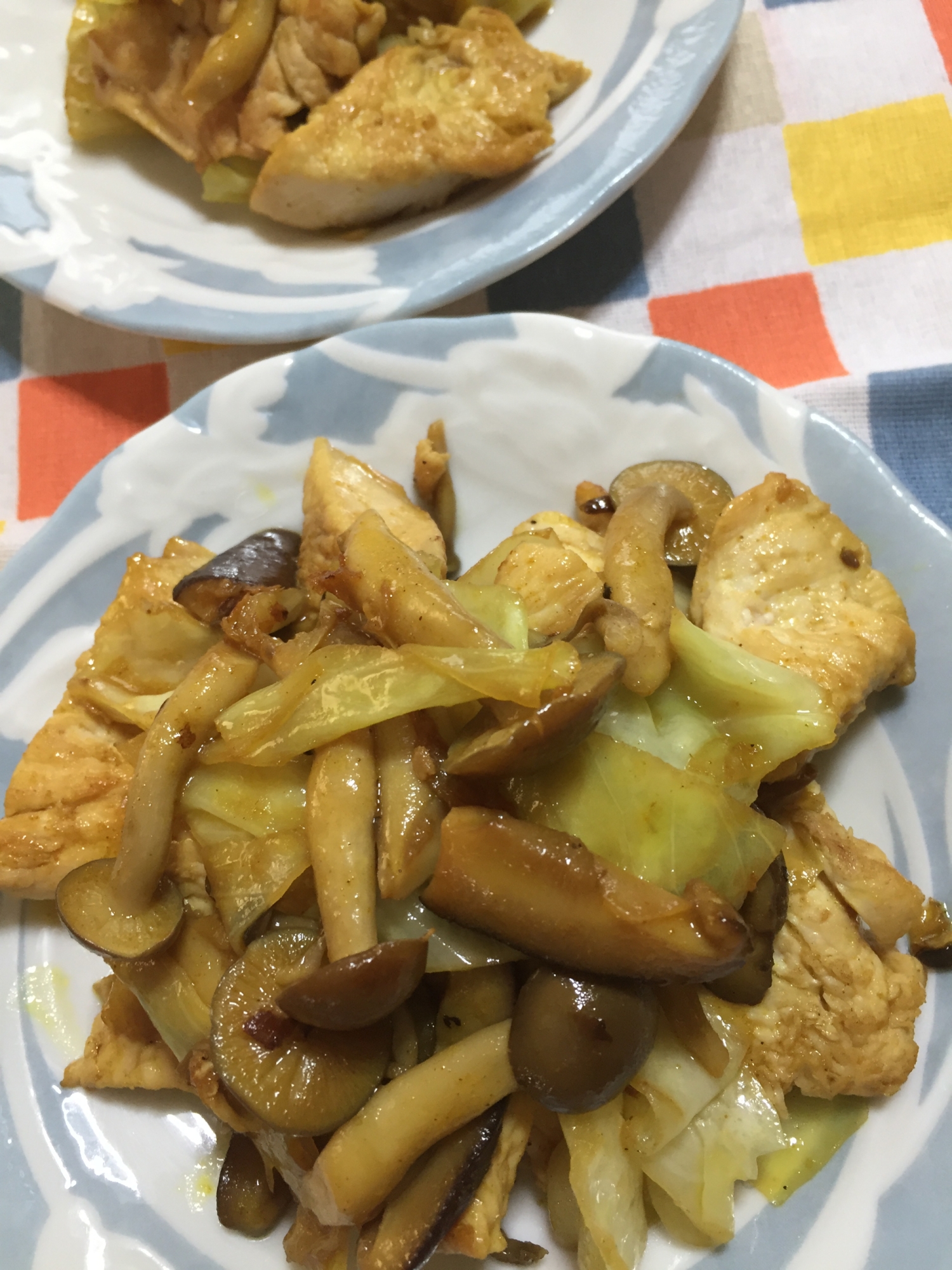 鶏胸肉とキャベツのカレー炒め