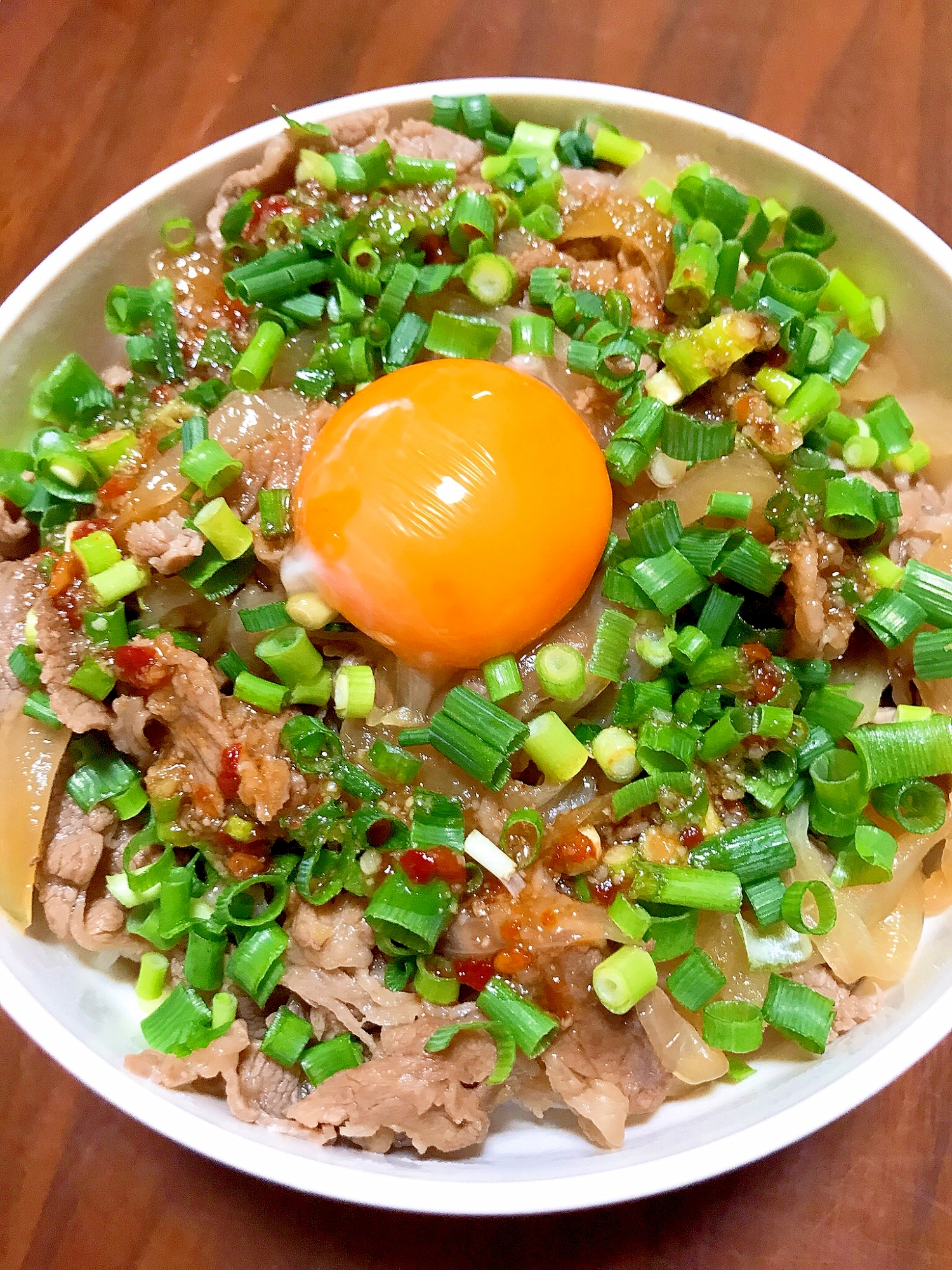 「すき家の牛丼♪」お家で作る★ねぎ玉牛丼