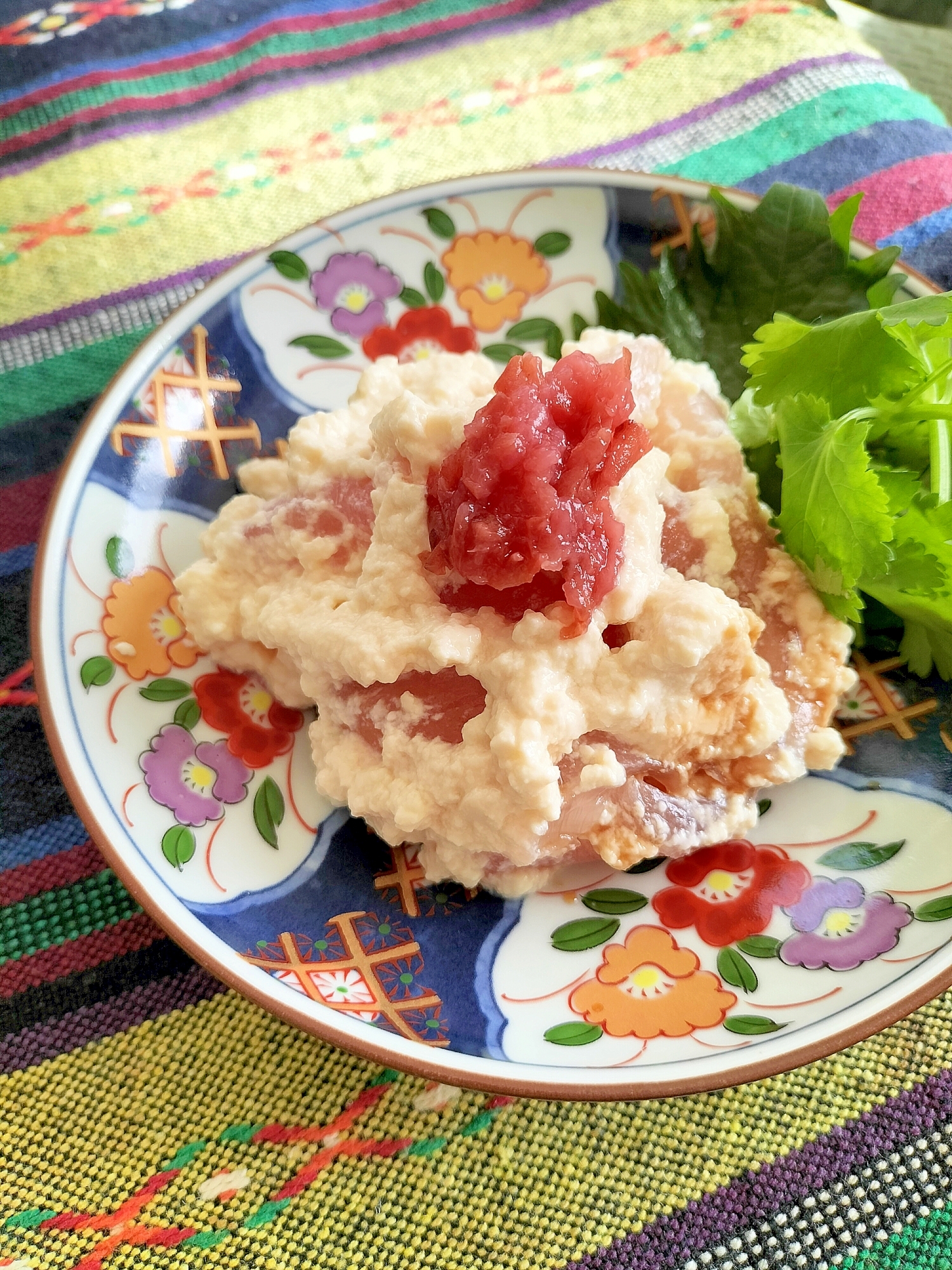 まぐろと豆腐の梅わさび♪