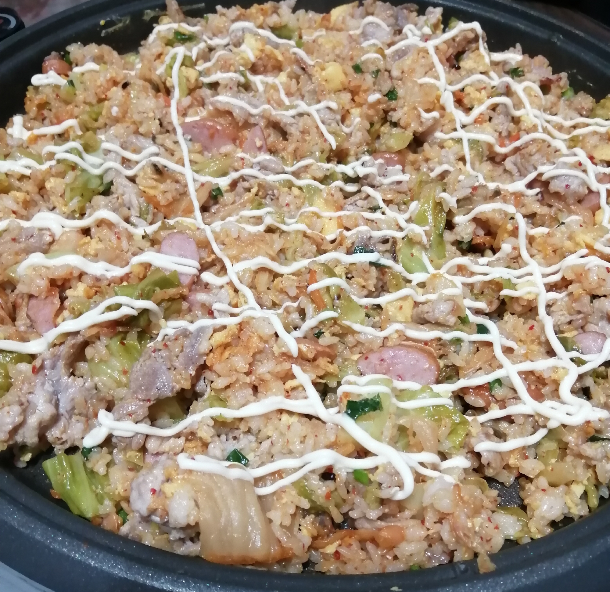 ホットプレートde豚肉キムチ飯