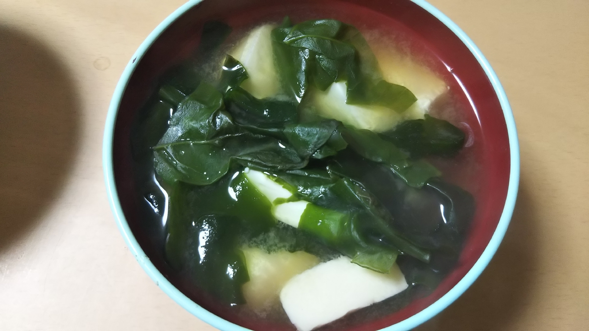 ほうれん草＆豆腐の味噌汁