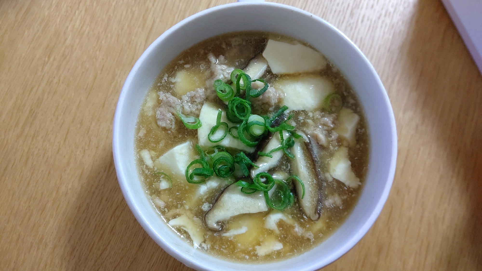 鶏そぼろのトロトロ豆腐スープ