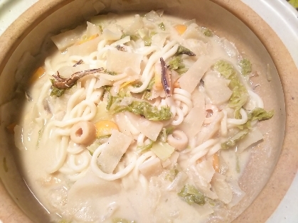 粕汁の残りでうどん！