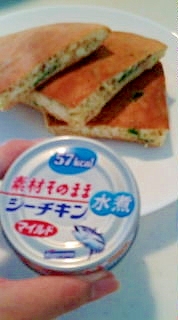 食事パンケーキ　(ツナ&ほうれん草)