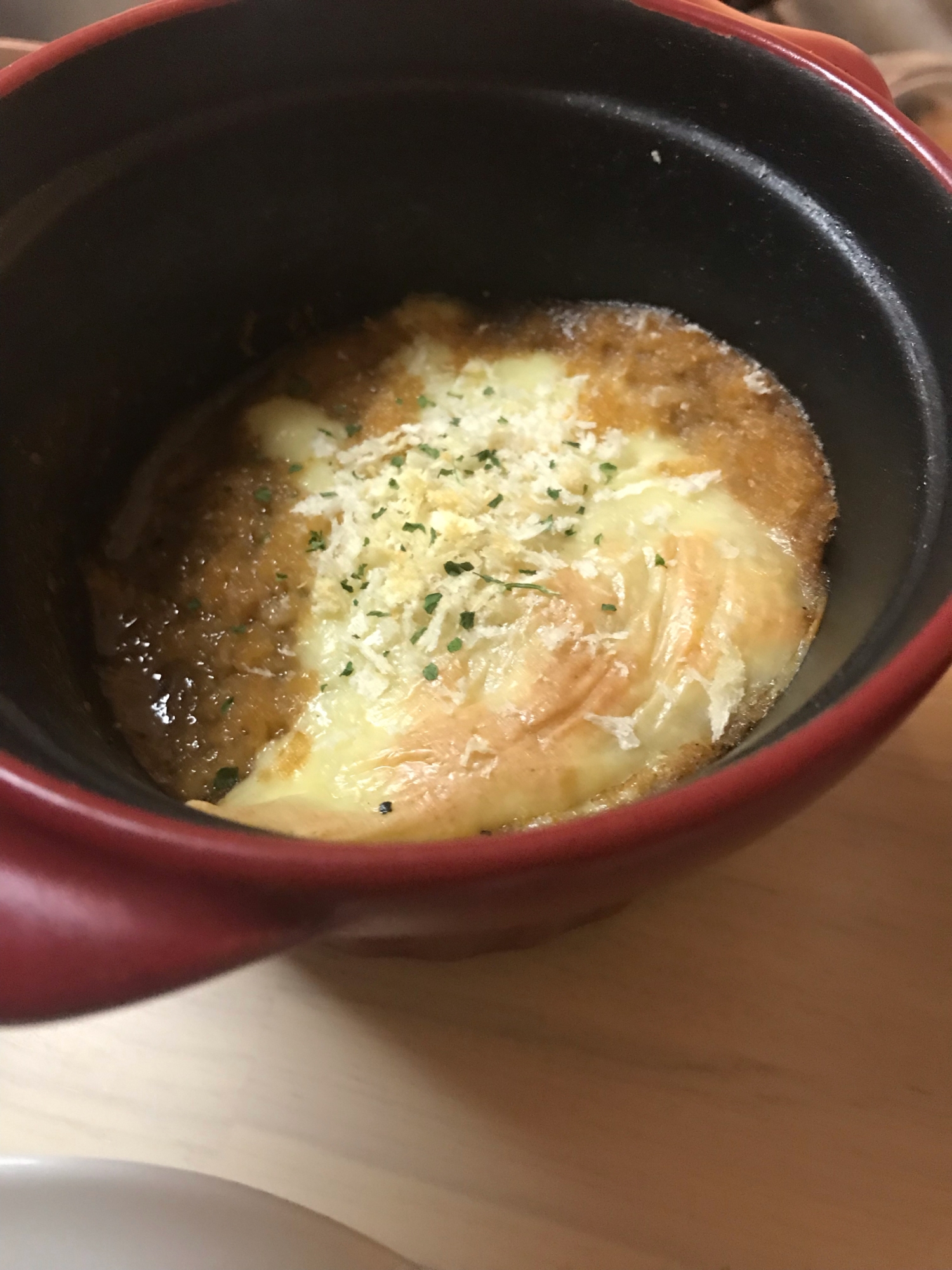 パン粉でオニオングラタンスープ！