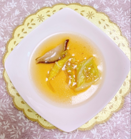 白菜、椎茸の中華スープ