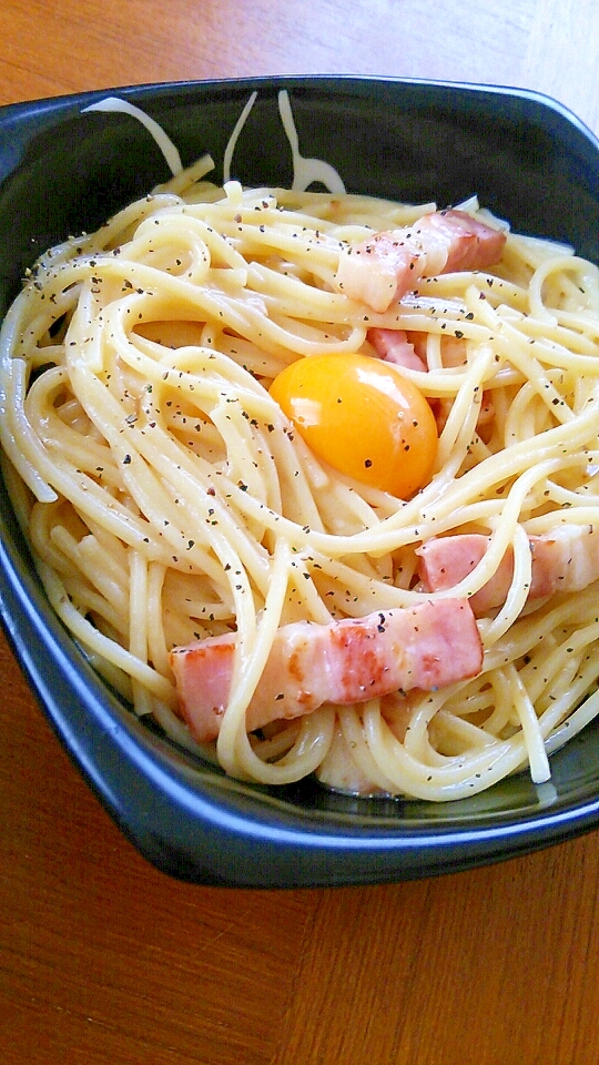 レトルトソースde本格カルボナーラ レシピ 作り方 By にゃんこすけ321 楽天レシピ