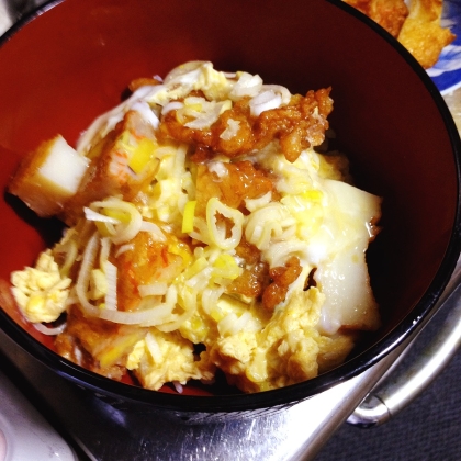 簡単ランチ☆　「薩摩揚げの卵丼」