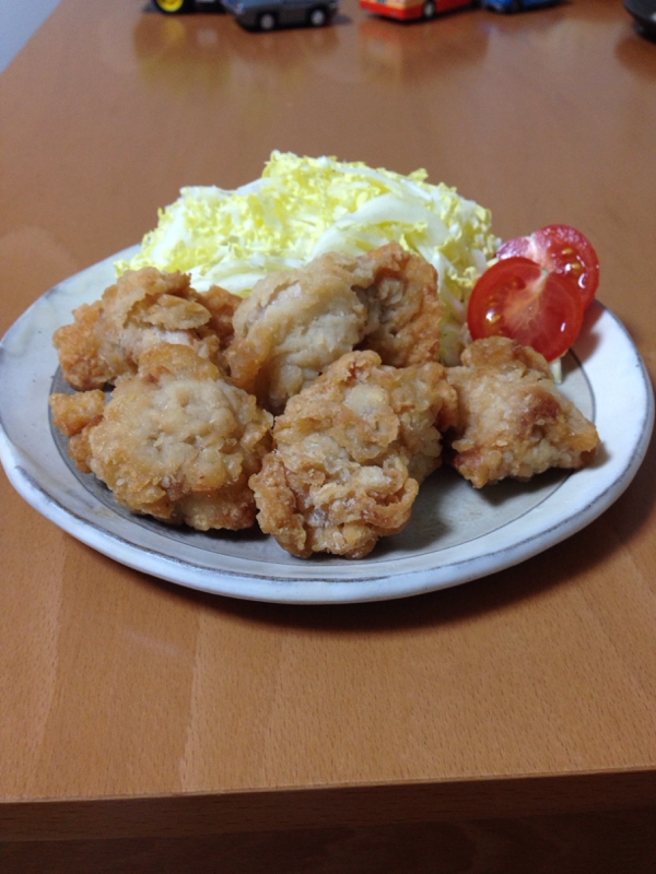 めんつゆで簡単♪鶏胸肉のから揚げ