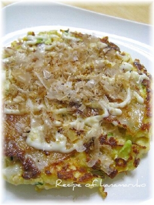 キャベツと豆腐でヘルシー ふわとろお好み焼き レシピ 作り方 By はなまる子 楽天レシピ