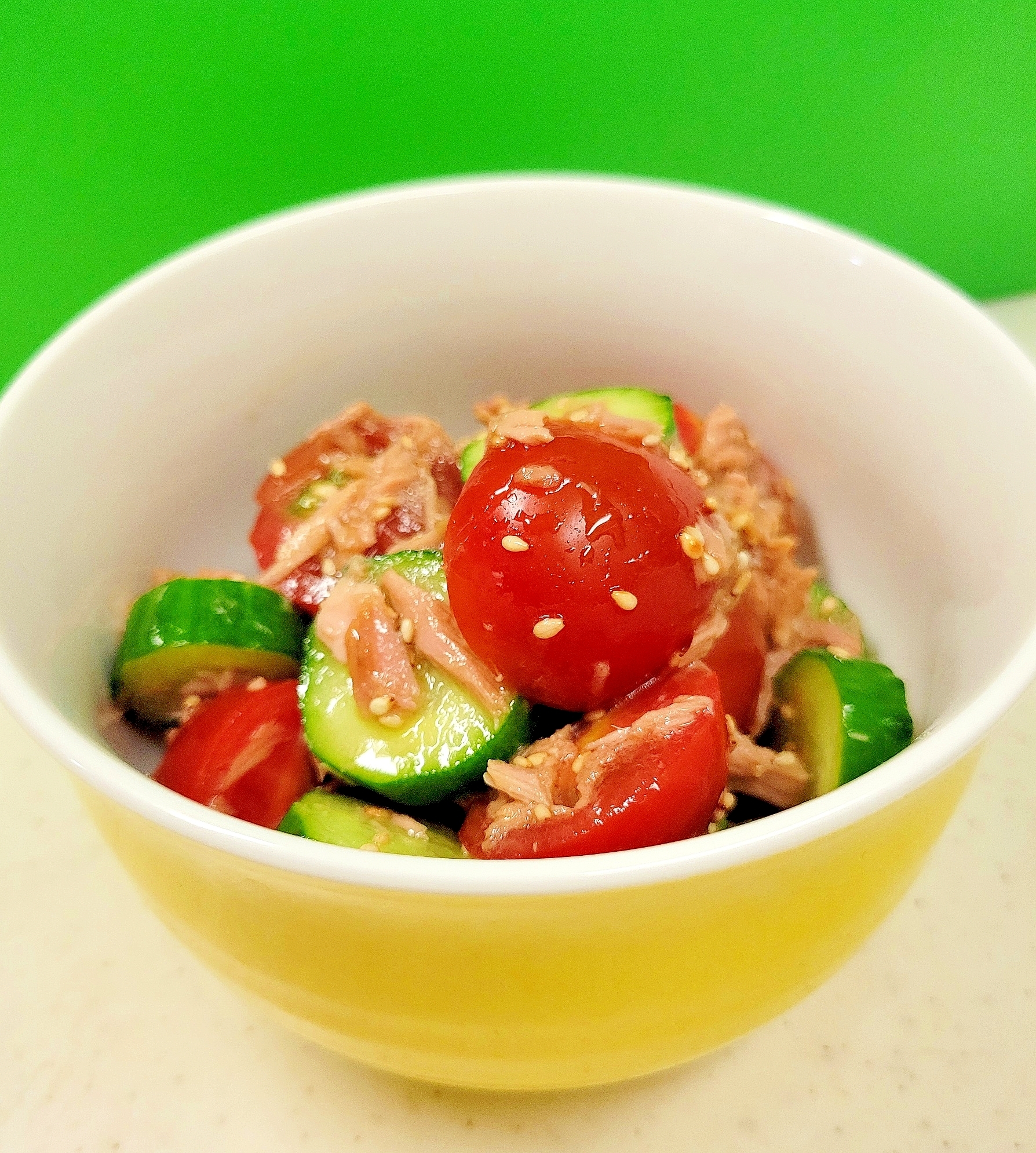 簡単♪(^^)きゅうりとミニトマトのツナポン和え♪