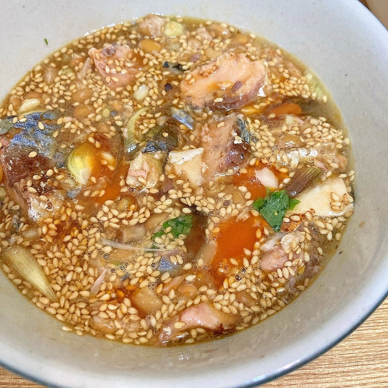 缶詰で簡単！納豆サバつけ汁