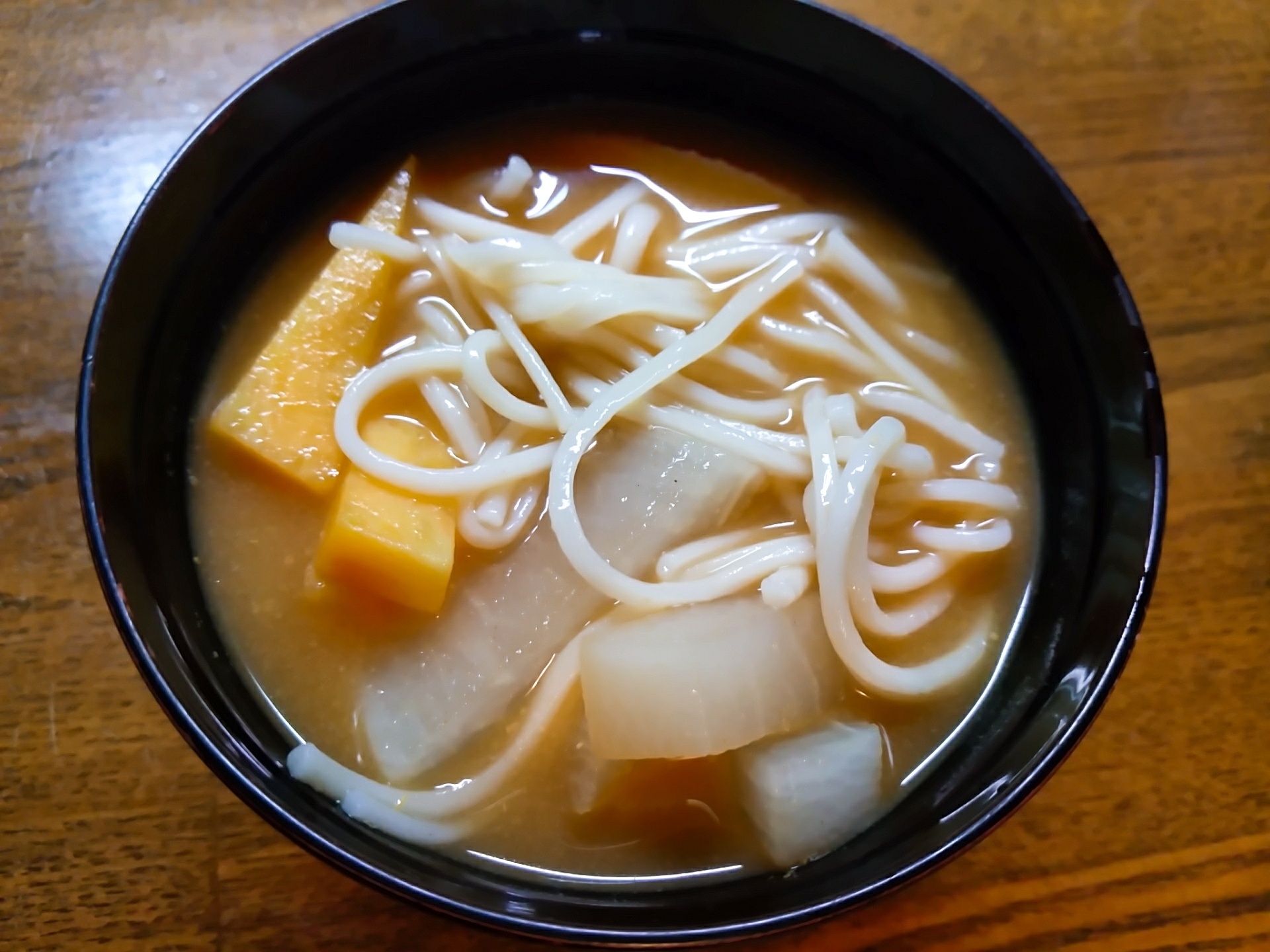 大根と薩摩芋と素麺の味噌汁