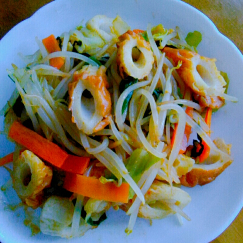 焼きそばソース味の野菜炒め