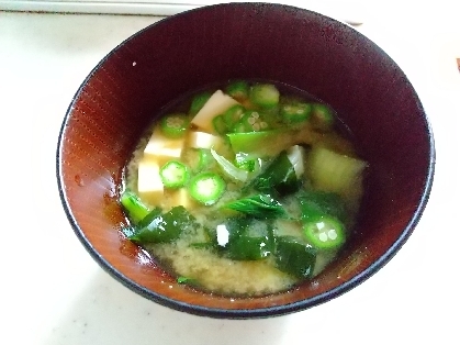 オクラ☆豆腐☆小松菜のお味噌汁