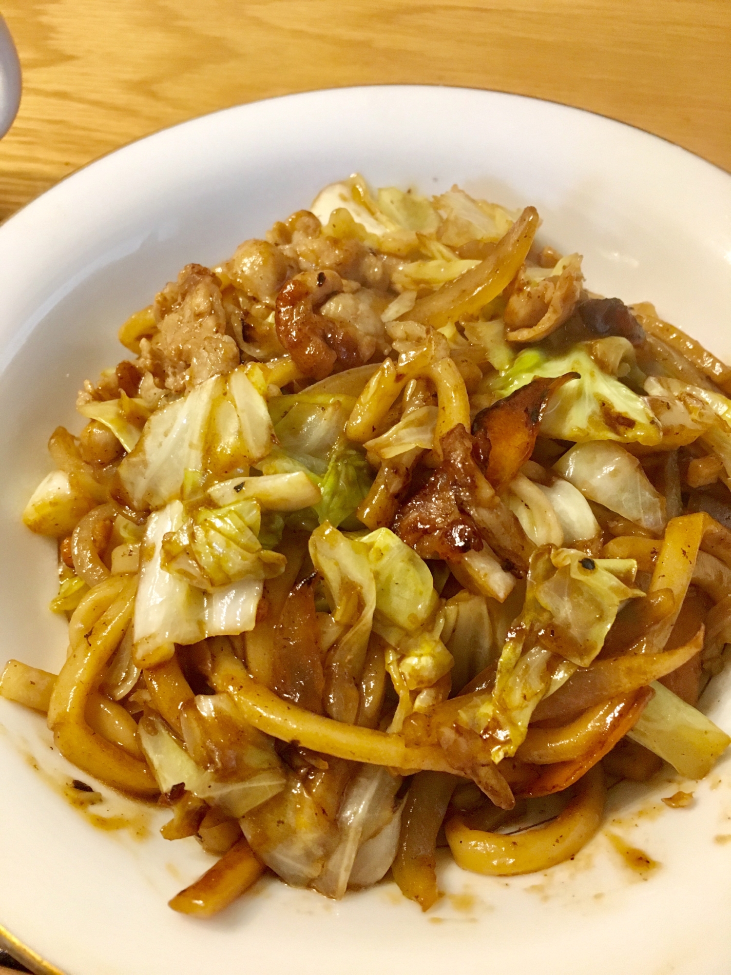 焼きそばソース消費に★焼きうどん!