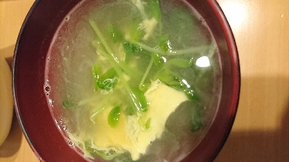 豆苗のたまご中華スープ