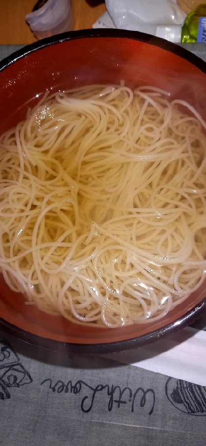 白だしで！温かい素麺