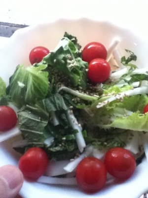 細切りカブと青シソのグリーンサラダ