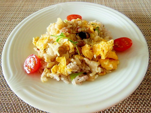 大豆入り雑穀ごはんのチャーハン♪