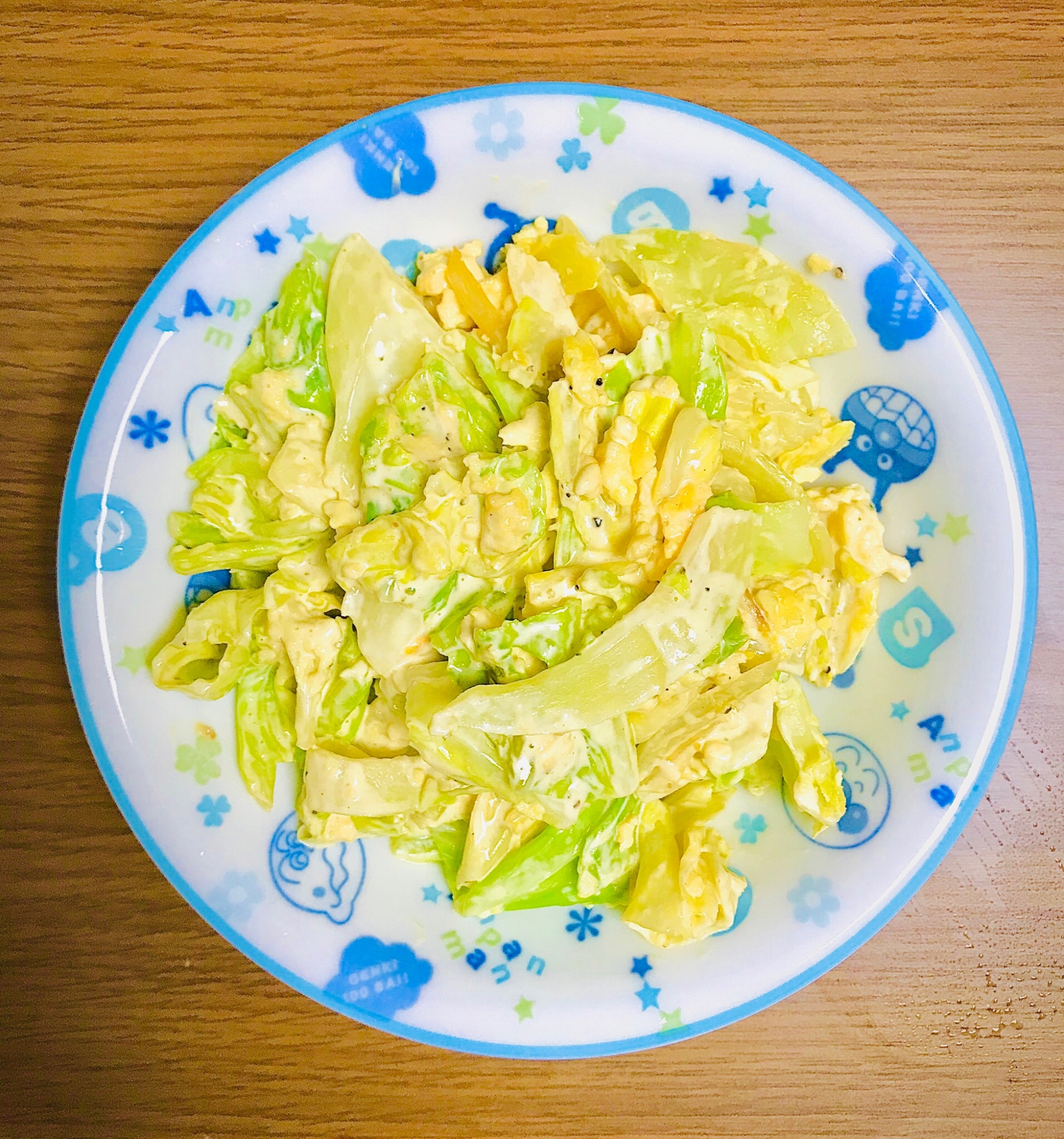 【超簡単】キャベツと卵のオイスターマヨ炒め
