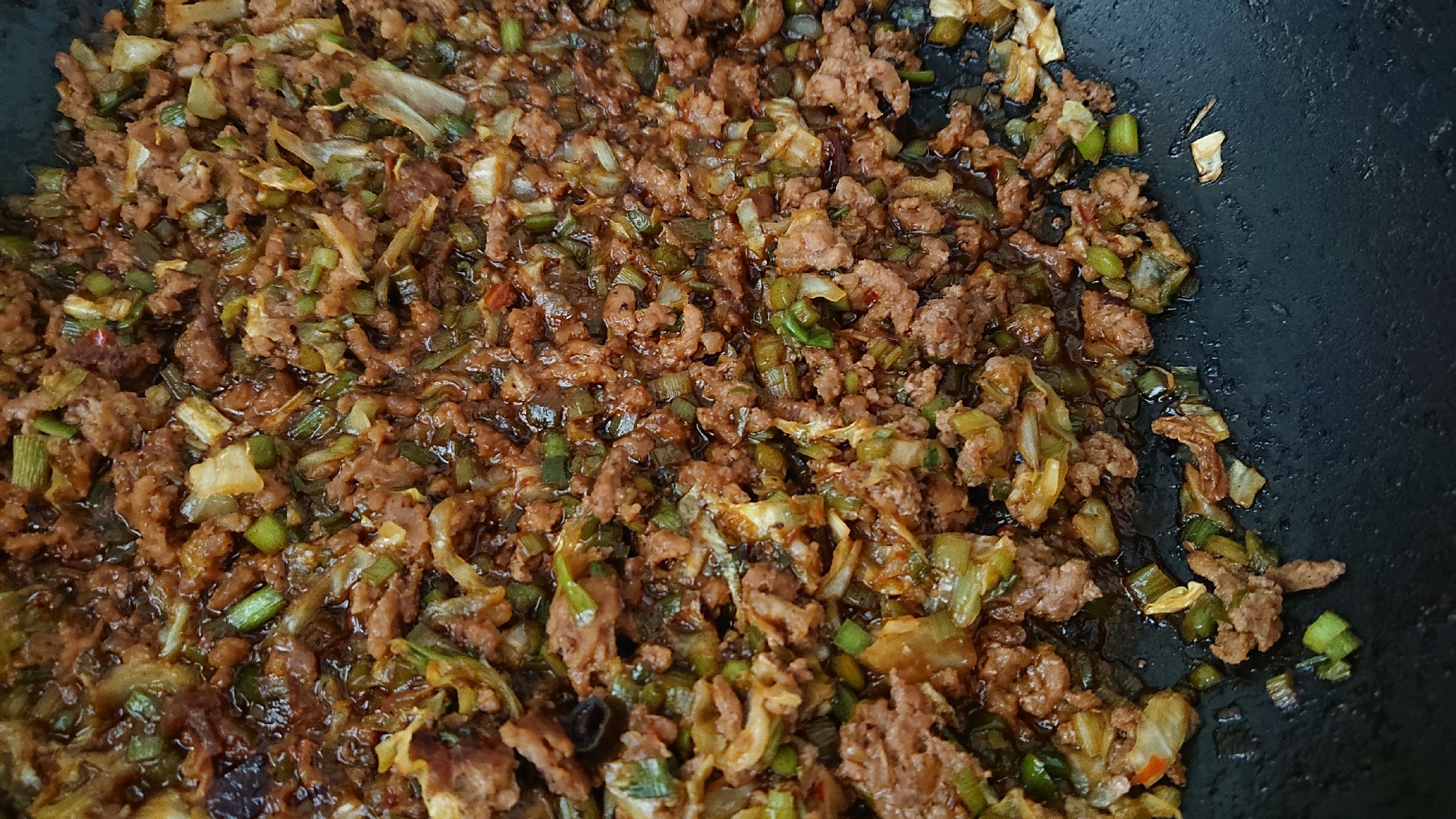 野菜の端で肉味噌