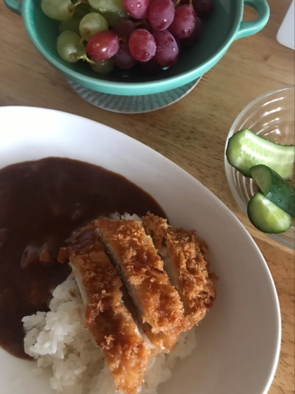 レトルトで簡単カツカレー