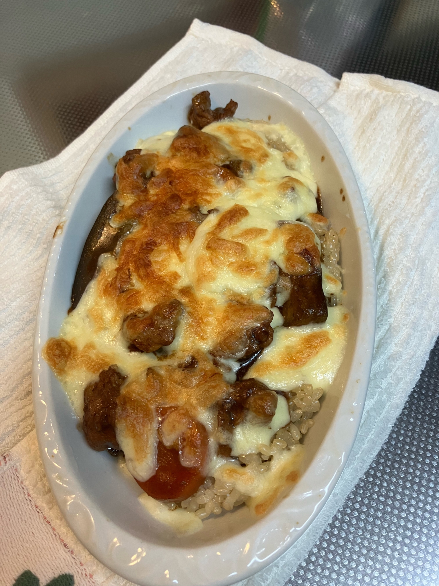 ビーフシチューのルゥde豚肉とナスのドリア^_^