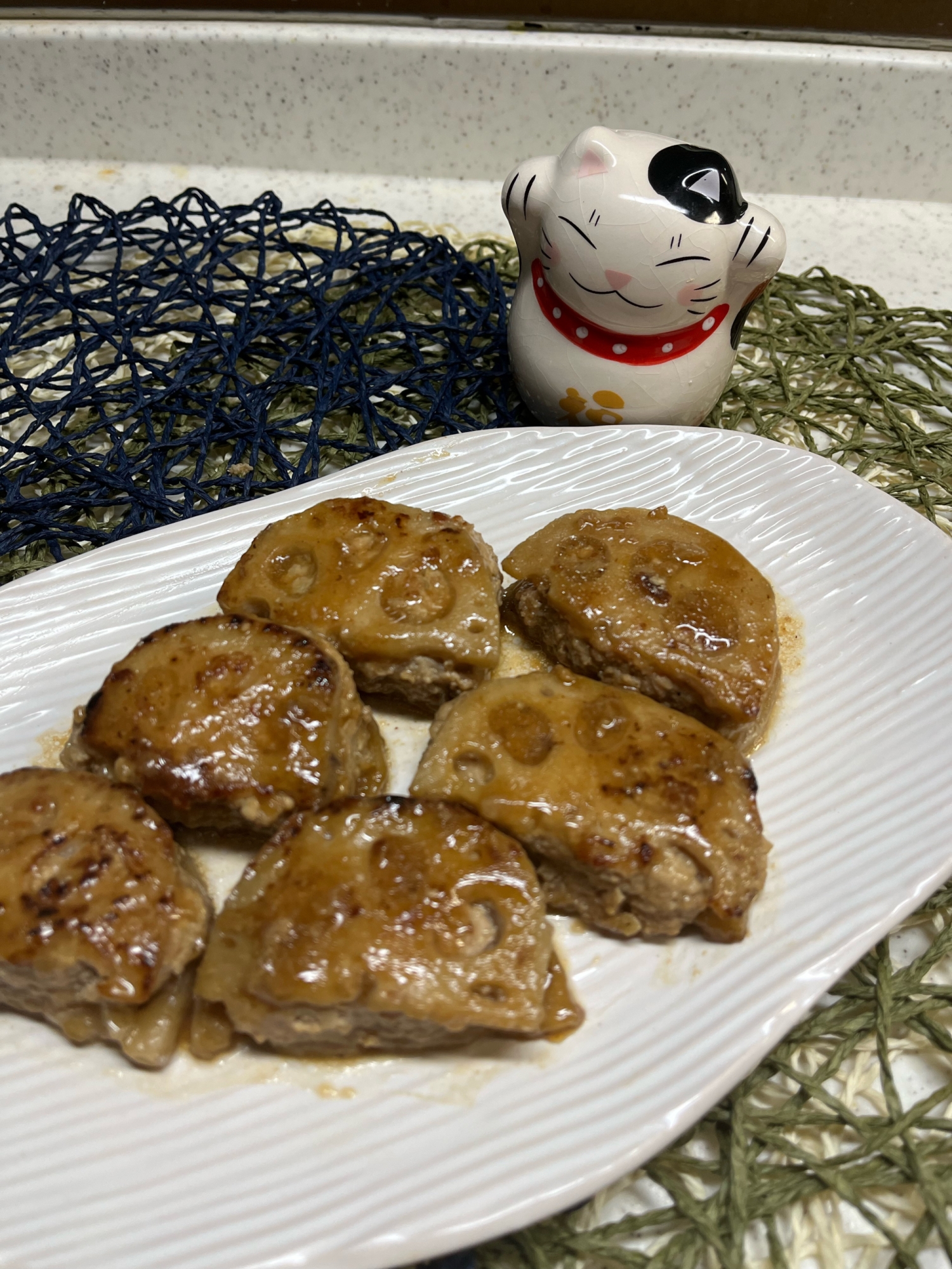 食感も美味しい♬蓮根の挟み焼き