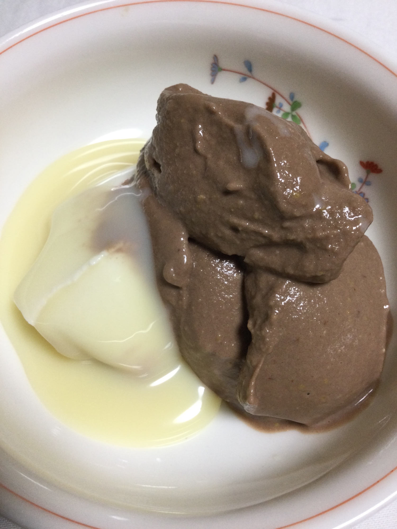 ミルクココアのアイスクリームと豆乳ヨーグルト