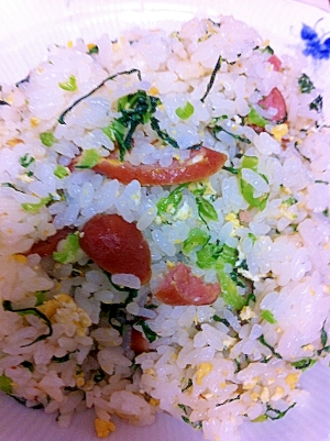 小松菜とウィンナーの焼飯