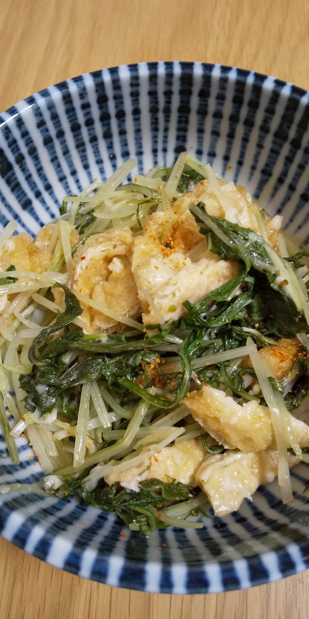 水菜とチーズ油揚げの和え物